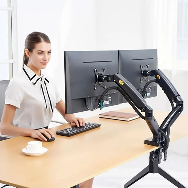 Weiße Dual-Monitorhalterung 17-30 Zoll, Halterung Belastbarkeit 2-9 kg pro Arm, NB F160
