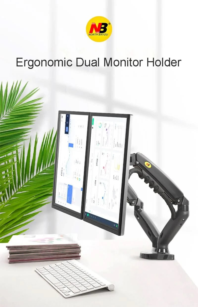 Weiße Dual-Monitorhalterung 17-30 Zoll, Halterung Belastbarkeit 2-9 kg pro Arm, NB F160