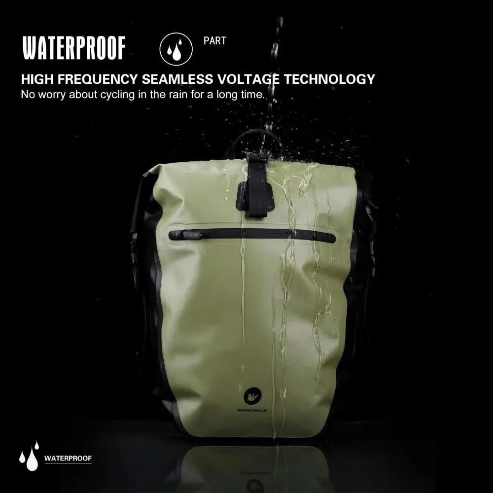 Rhinowalk Fahrradtasche & Gepäckträgertasche, 100 % wasserdicht, 27 l großes Fassungsvermögen, multifunktionale Gepäckträgertasche, Fahrradtaschen