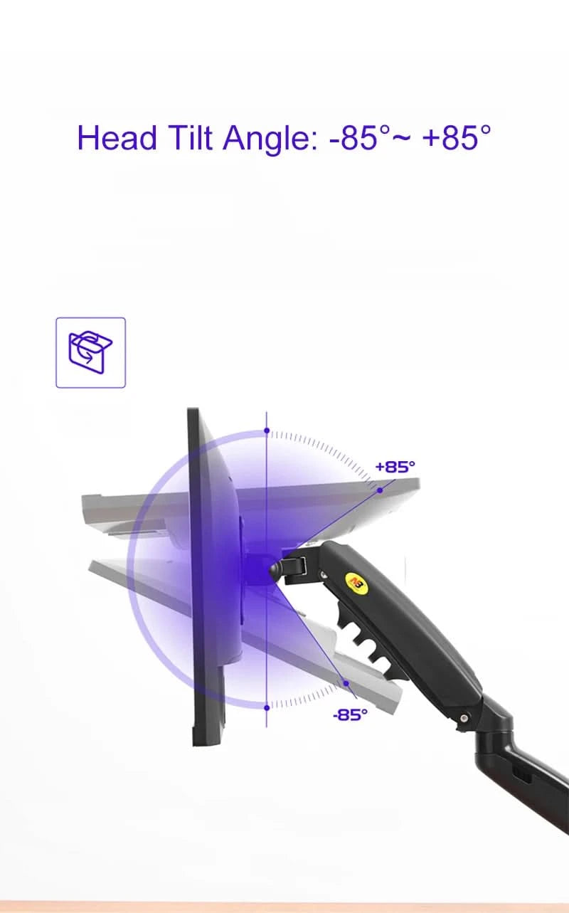F80 Gas Spring 17-30 inch Desktop LED LCD Monitor Mount Holder Arm Ergonomic Gas Strut Flexi Mount Load 2~9kgs