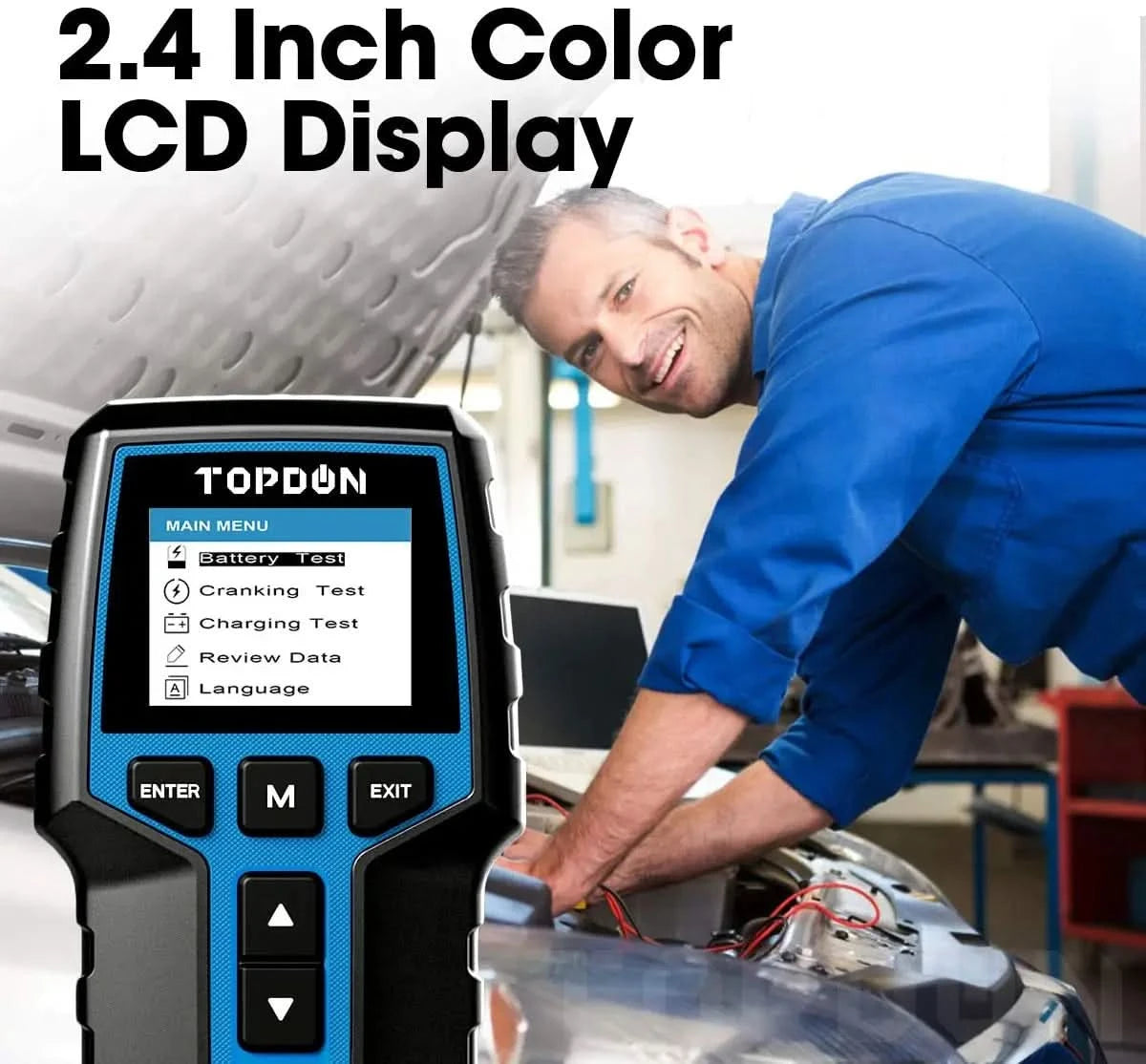 TOPDON BT200 12V 24V Car Battery Tester Battery Load Tester Battery Analyzer Car Truck Mechanics Repair Auto Diagnostic Battery