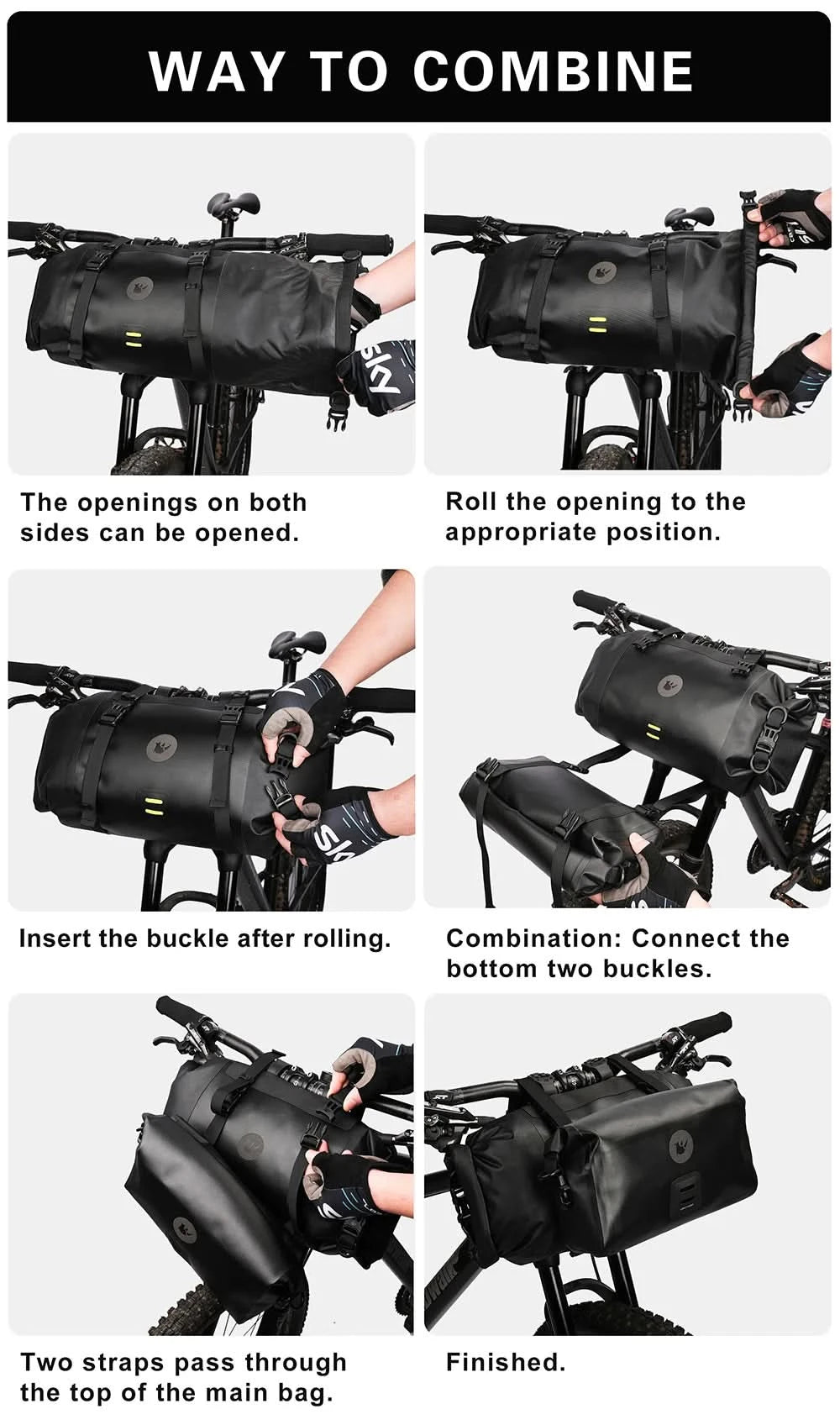 Rhinowalk Fahrradtasche Lenkertasche Wasserdicht Vordertasche Fahrradtasche MTB Multifunktionale Portable 12L MTB Rennrad Lenkertasche