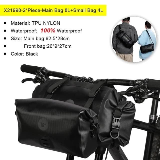 Rhinowalk Fahrradtasche Lenkertasche Wasserdicht Vordertasche Fahrradtasche MTB Multifunktionale Portable 12L MTB Rennrad Lenkertasche