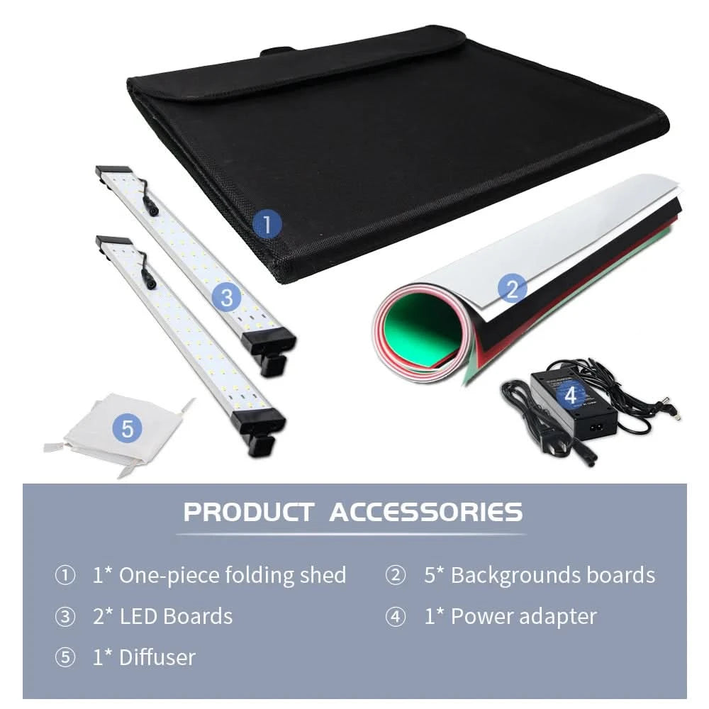 Fotolichtstudio Softboxen Tragbar Faltbar Dimmbar Fotografie Tisch Shooting Zelt Kit mit 3 Stück Hintergrundplatten