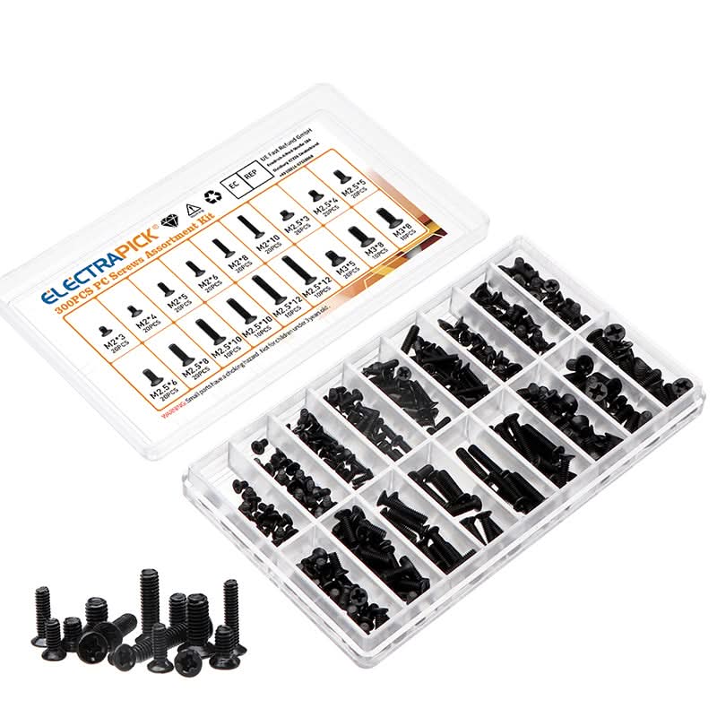 300/360Pcs M2 M2.5 M3 KM Screw Flat Head Phillips Screws Laptop Notebook Screws Set Kit For Computer Notebook Small Screw Kit