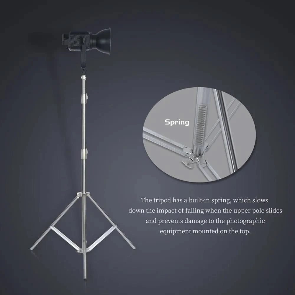 2/2.8M Edelstahl-Aluminiumlegierung Stativ Faltbares Leuchtenstativ Stativ Fotografie C-Stand für Spotlicht Softbox Fotostudio