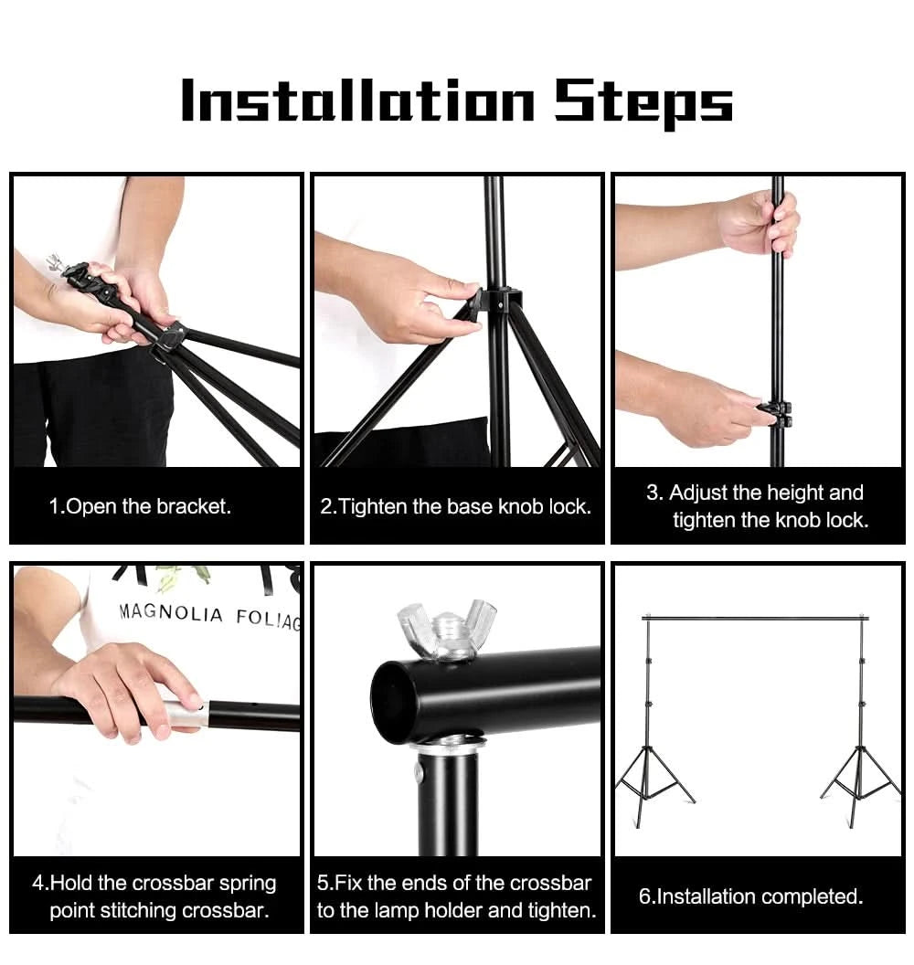 SH Photography Background Backdrop Stand Support Picture Canvas Frame System Kit With Carry Case For Muslin Photo Video Studio