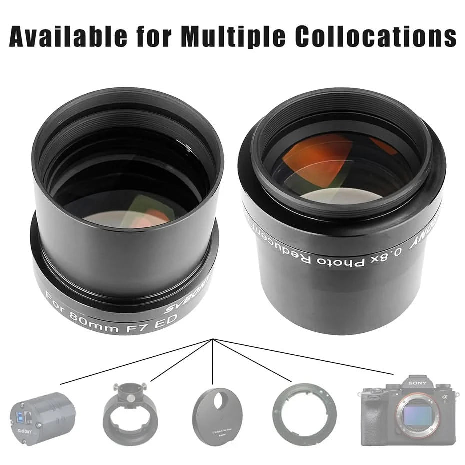 Svbony SV193 2 Inch 0.8X Field Flattener Focal Reducer Telescope Accessory for SV503 80/102mm ED Telescope