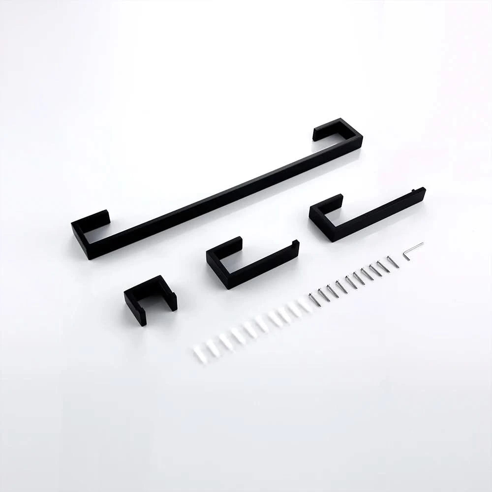 Stainless Steel Black Wall Mounted Screw Hook Paper Holder Towel/ Tissue Holder Towel Bar Bathroom Accessories