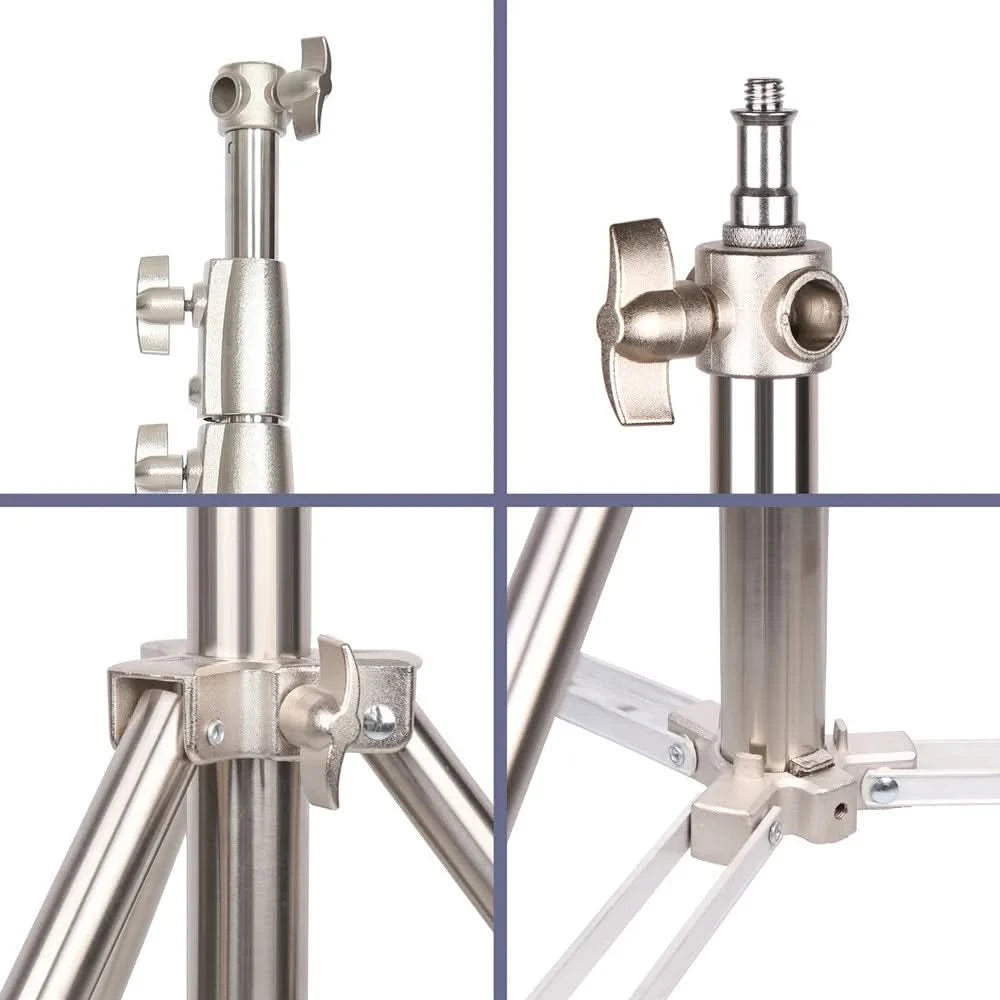 2/2.8M Edelstahl-Aluminiumlegierung Stativ Faltbares Leuchtenstativ Stativ Fotografie C-Stand für Spotlicht Softbox Fotostudio
