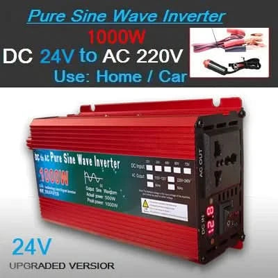 Reiner Sinus-Wechselrichter 12V/24V auf AC110V 220V 1000W 2000W 3000W Spannungswandler Leistungswandler Solar-Wechselrichter LED-Anzeige