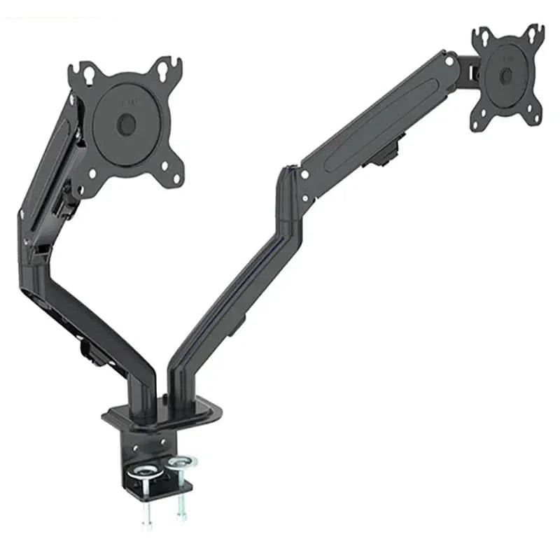 Hyvarwey G08-24 Dual Monitor Desktop Mount Bracket for 13 to 27-Inch LCD Screens Rotate & Tilt Adjust Two-Arm Desk Stand Support