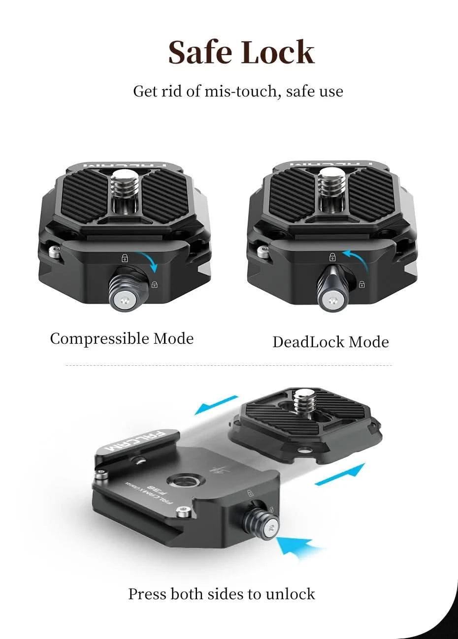 Ulanzi FALCAM F38 Universal Arca-Swiss Schnellwechselsystem Platte Klemme Schnellwechsel-Set für DSLR-Kamera Gimbal Stativ