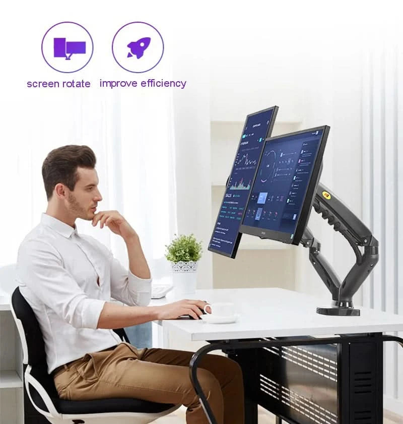 Weiße Dual-Monitorhalterung 17-30 Zoll, Halterung Belastbarkeit 2-9 kg pro Arm, NB F160