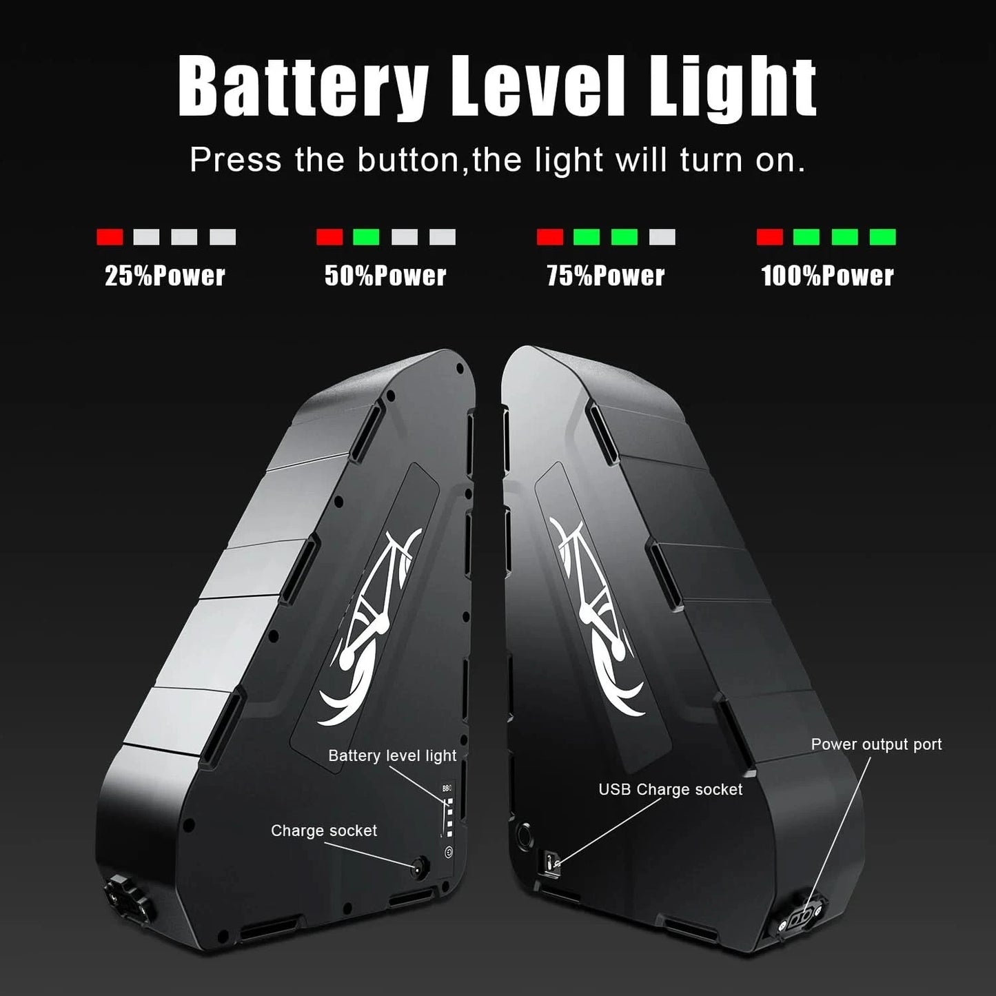 US EU Stock Triangle Electric Bicycle Battery 52V 30Ah 72V 20Ah Lithium Battery for Electric Cargo Bike Trikes Fat Tire E-bike