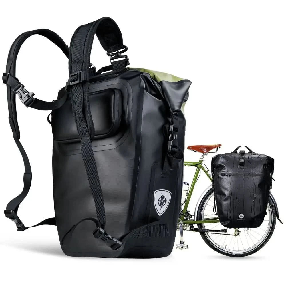 Rhinowalk Fahrradtasche & Gepäckträgertasche, 100 % wasserdicht, 27 l großes Fassungsvermögen, multifunktionale Gepäckträgertasche, Fahrradtaschen