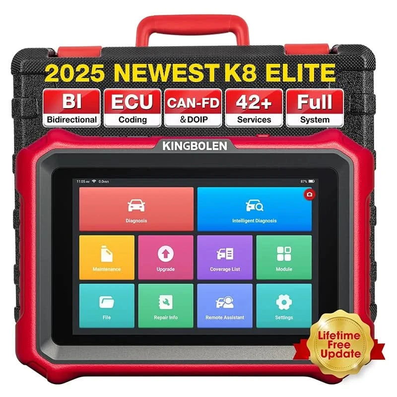 Kingbolen K8 Elite Lebenslange kostenlose OBD2-Scanner 8" Kfz-Diagnosetool Steuergeräte-Codierungsmaschine