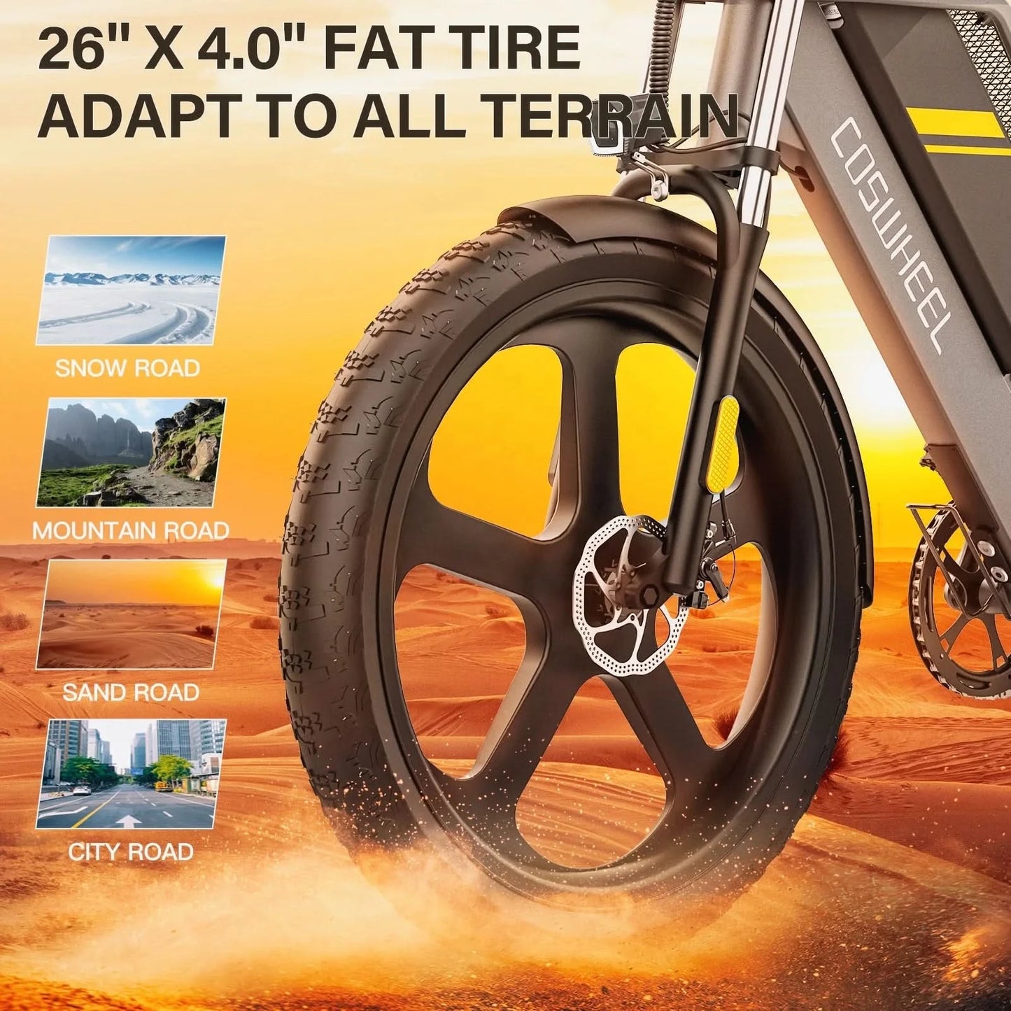 COSWHEEL T26 E-Bike Fahrräder 750W 1500W 25Ah E-Mountainbike mit großer Reichweite Fabrikpreis CE Günstiger Preis Anderes E-Bike