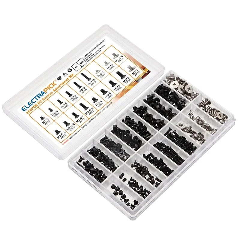 300/360Pcs M2 M2.5 M3 KM Screw Flat Head Phillips Screws Laptop Notebook Screws Set Kit For Computer Notebook Small Screw Kit
