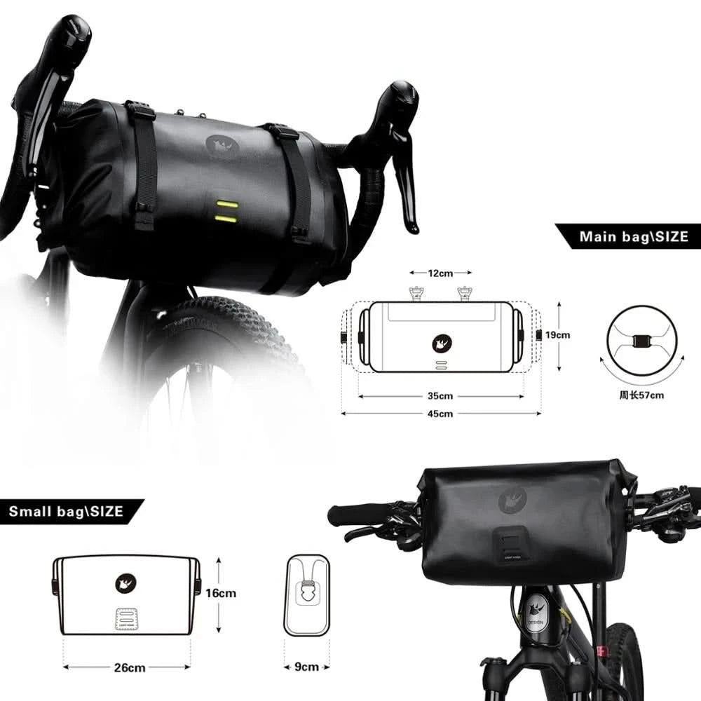 Rhinowalk Fahrradtasche Lenkertasche Wasserdicht Vordertasche Fahrradtasche MTB Multifunktionale Portable 12L MTB Rennrad Lenkertasche