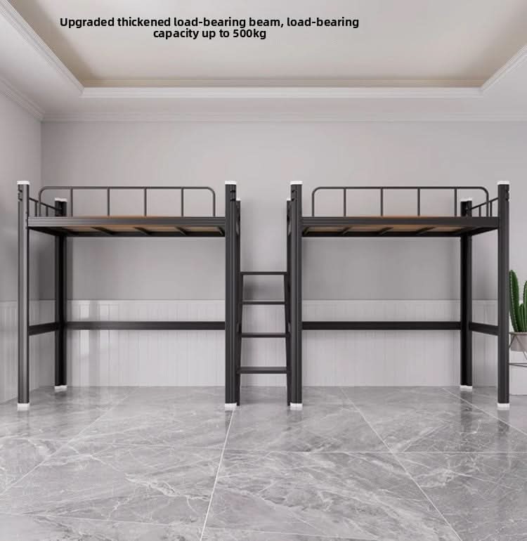 Upper Bed Lower Table Combined Bed College Dormitory Elevated Bed Small Apartment Household Wrought Iron Bed Apartment Bed
