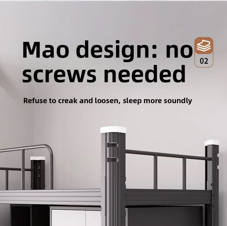 Upper Bed Lower Table Combined Bed College Dormitory Elevated Bed Small Apartment Household Wrought Iron Bed Apartment Bed