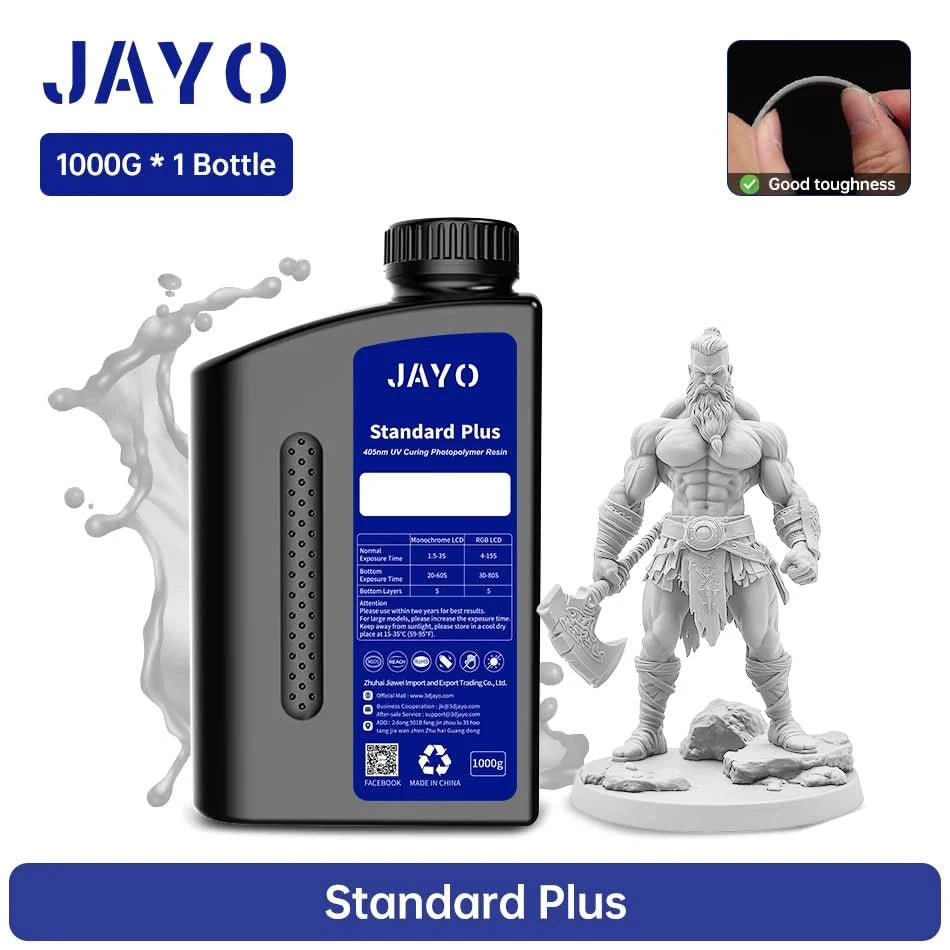 JAYO UV-Harz ABS-ähnlich/Standard/Pflanzlich/Nylon-ähnlich/Wasserwaschbar 1KG 405nm Flüssiges Rapid UV-Härtung für LCD 3D-Druckmaterial