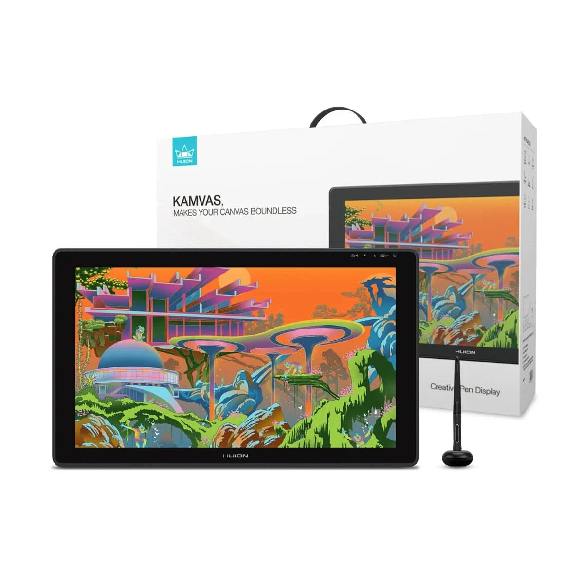 HUION Kamvas 22 Grafiktablett Stift-Display 21,5 Zoll blendfreier Bildschirm 120% sRGB Windows Mac und Android Gerät