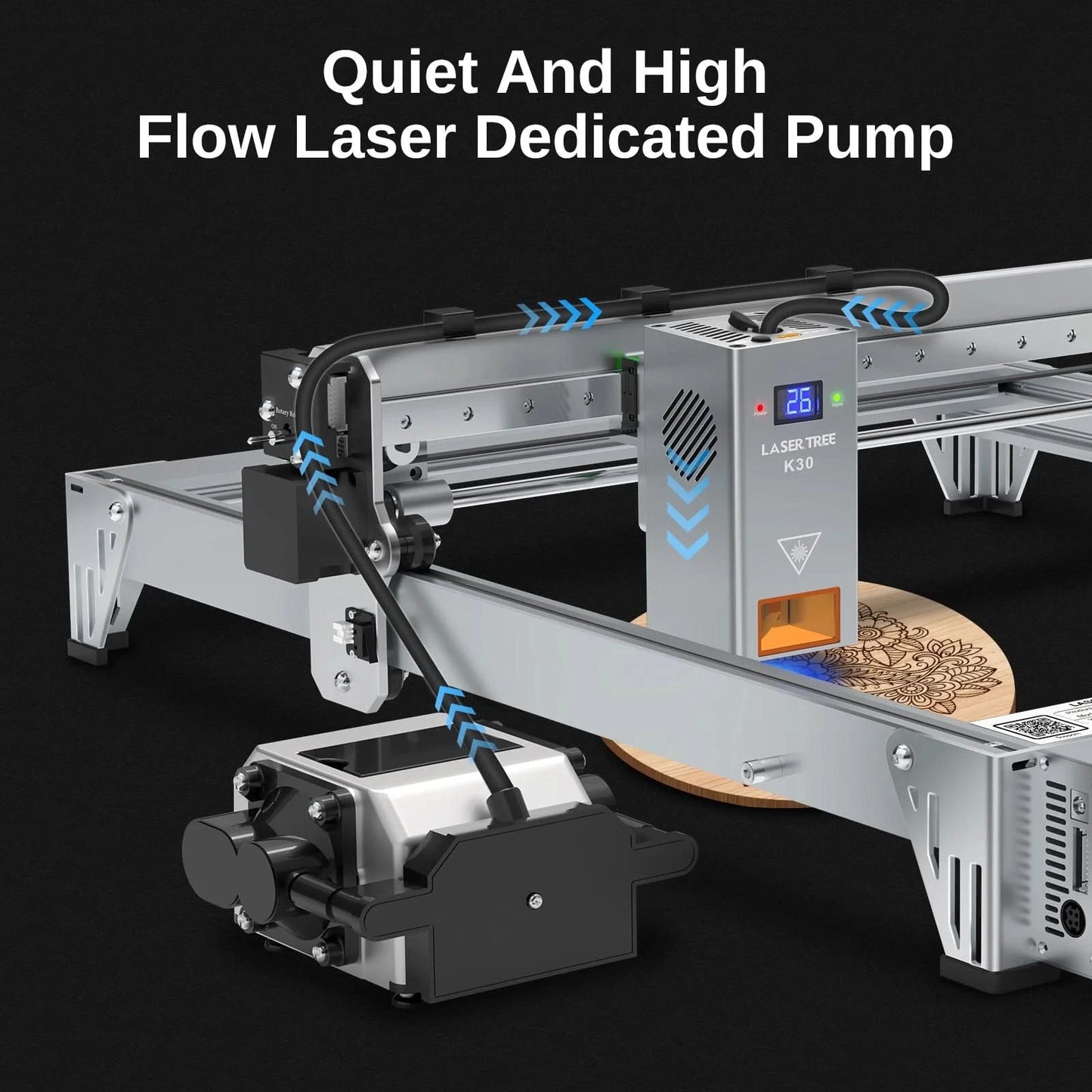 LASER TREE 5W Laser Module with Air Assist 10W High Power TTL Blue Light Laser Head for DIY CNC Laser Engraving Cutting Machine