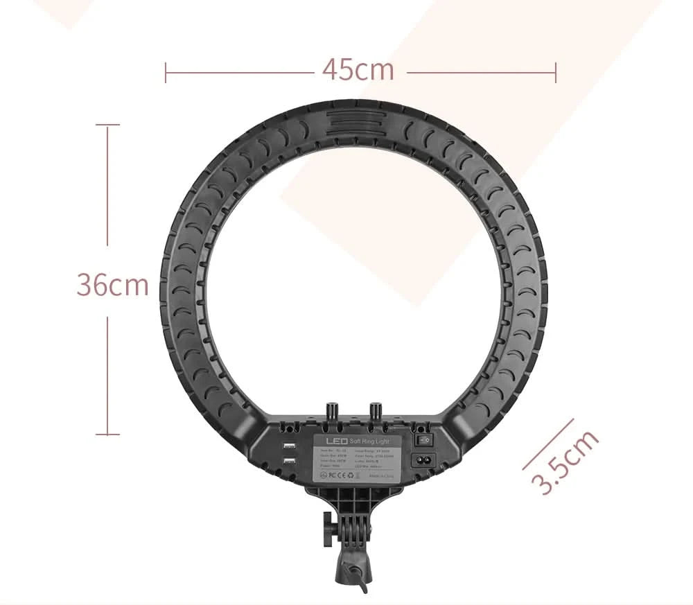SH 18 Zoll Drehknopfringlicht LED Selfie Video Lampe mit Stativ Handyhalterung für YouTube Live Beleuchtung Foto Fotostudio