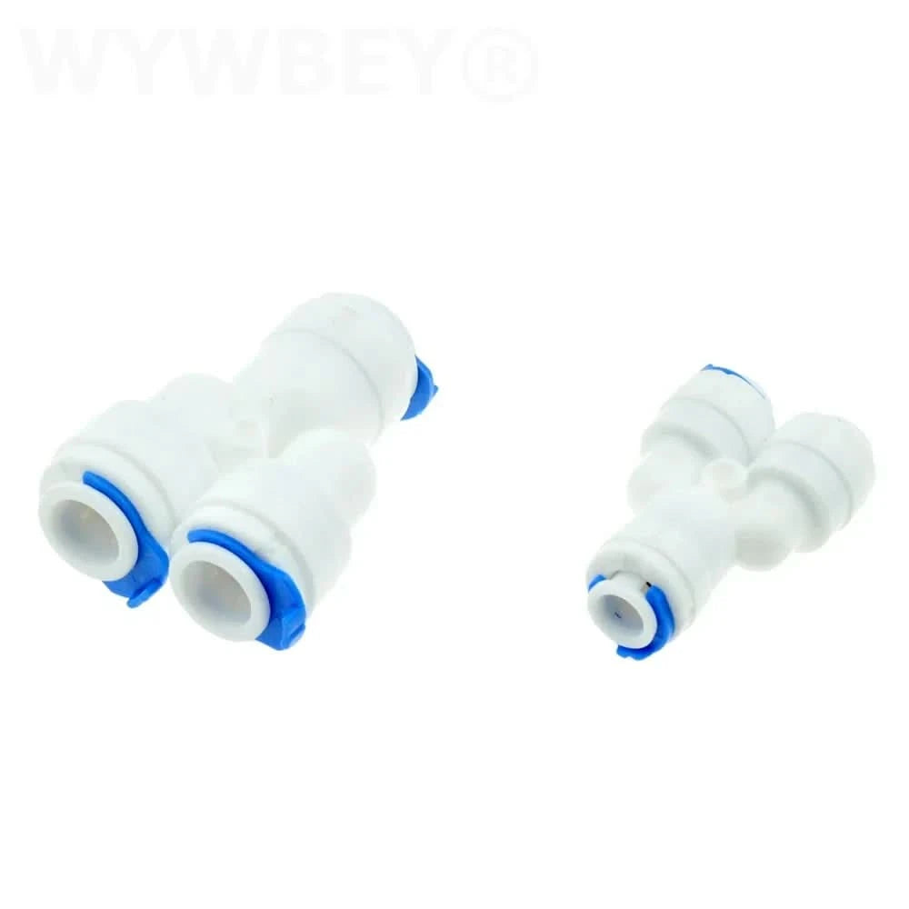 Umkehrosmose Schnellkupplung 1/4 3/8 Schlauchanschluss T-Stück Y-Verbinder 2-Wege gleicher Winkel gerade RO Wasser Kunststoffrohr Fitting