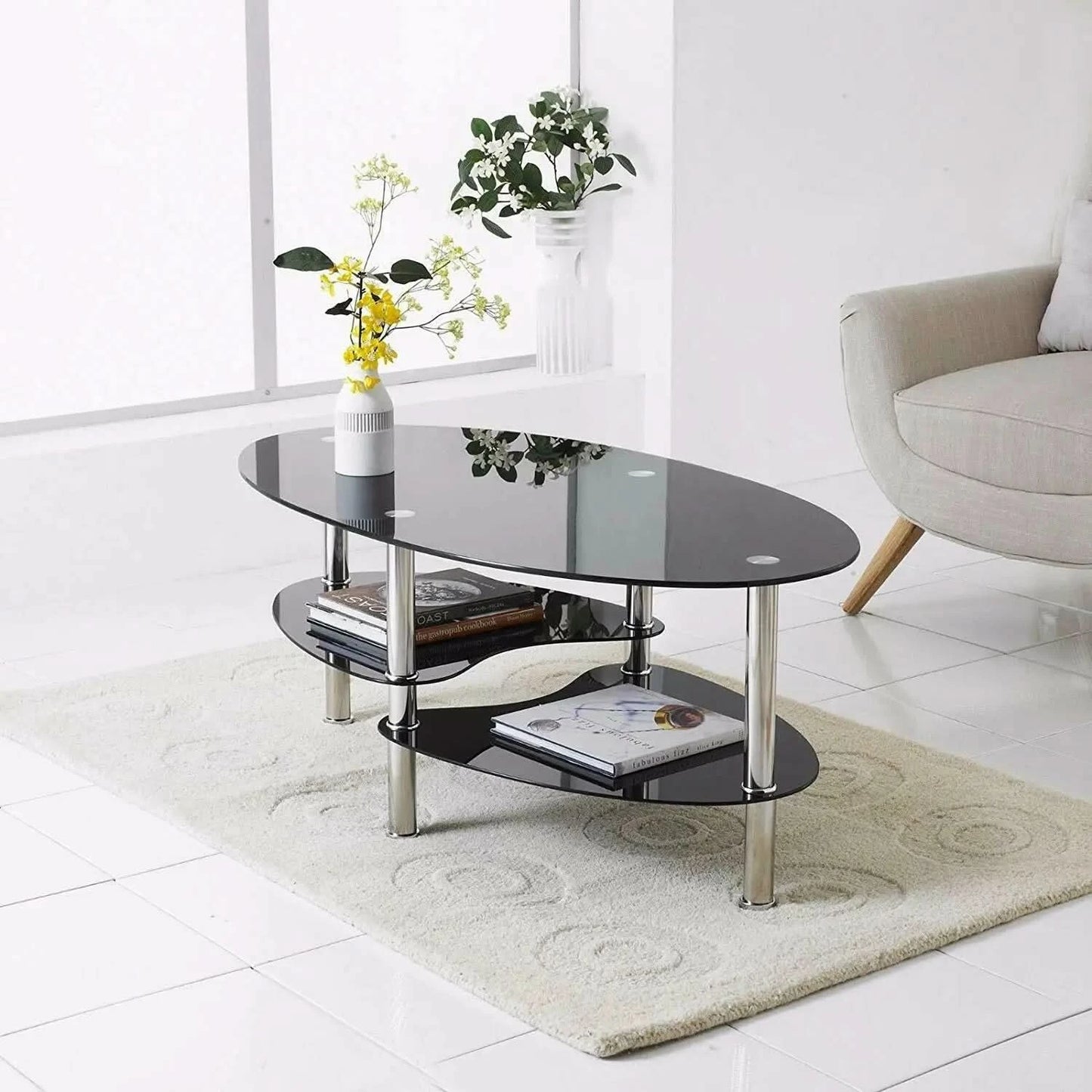 2019 Popular Center Table Modern Design Coffee Centre Table with Glass Top High Quality