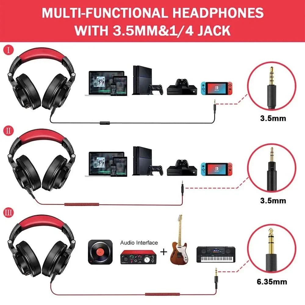 Oneodio A71 Wired Over Ear HiFi Headphones With Mic Studio DJ Headphone Professional Monitor Recording Mixing Headset For Gaming