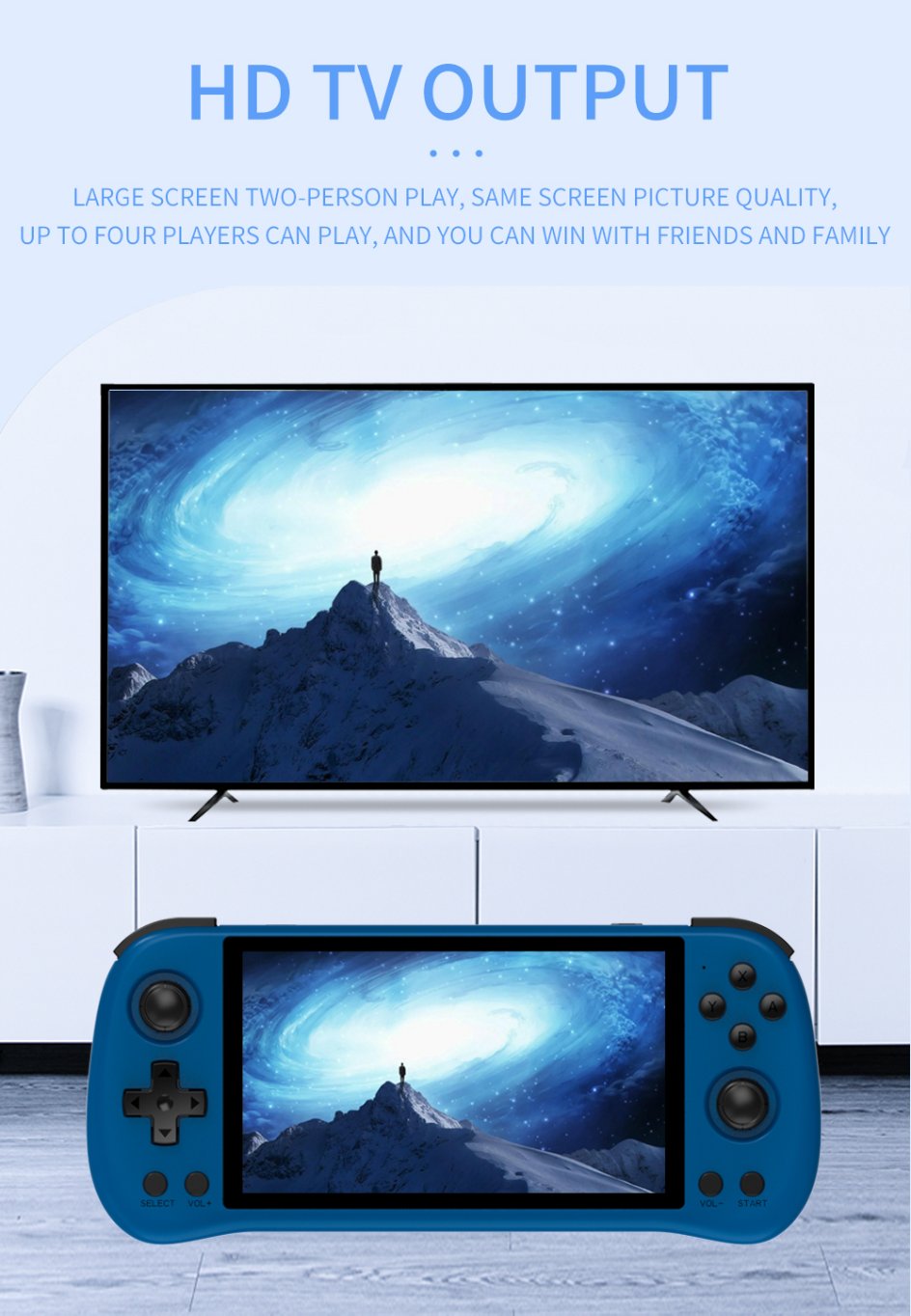 80000Games 512G POWKIDDY X55 5.5INCH IPS Screen RK3566 Handheld Game Console Linux Open-Source Retro Console HD Gifts