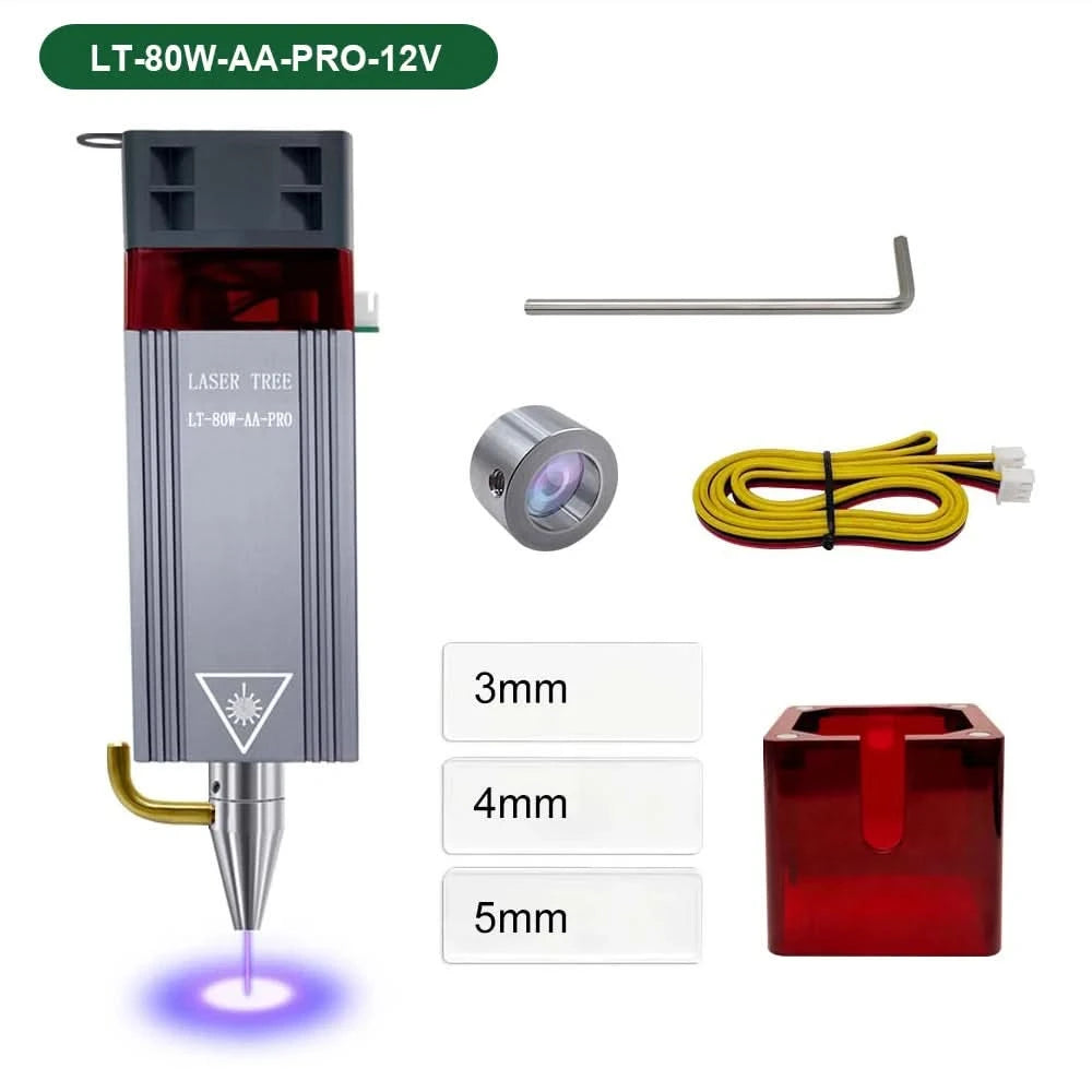LASER TREE Laser Module 4W 5W 10W Optical Power with Air Assist Laser Head 450nm TTL Blue Light Engraver Cutting Wood DIY Tools