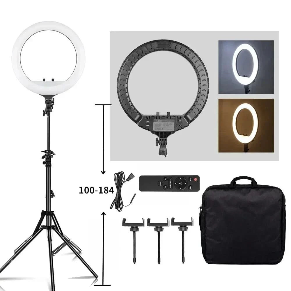 SH 45cm 18 Zoll Ringlicht mit Stativ USB-Lade-Selfie-LED-Lampe Dimmbares Fotolicht für Fotografie Studio