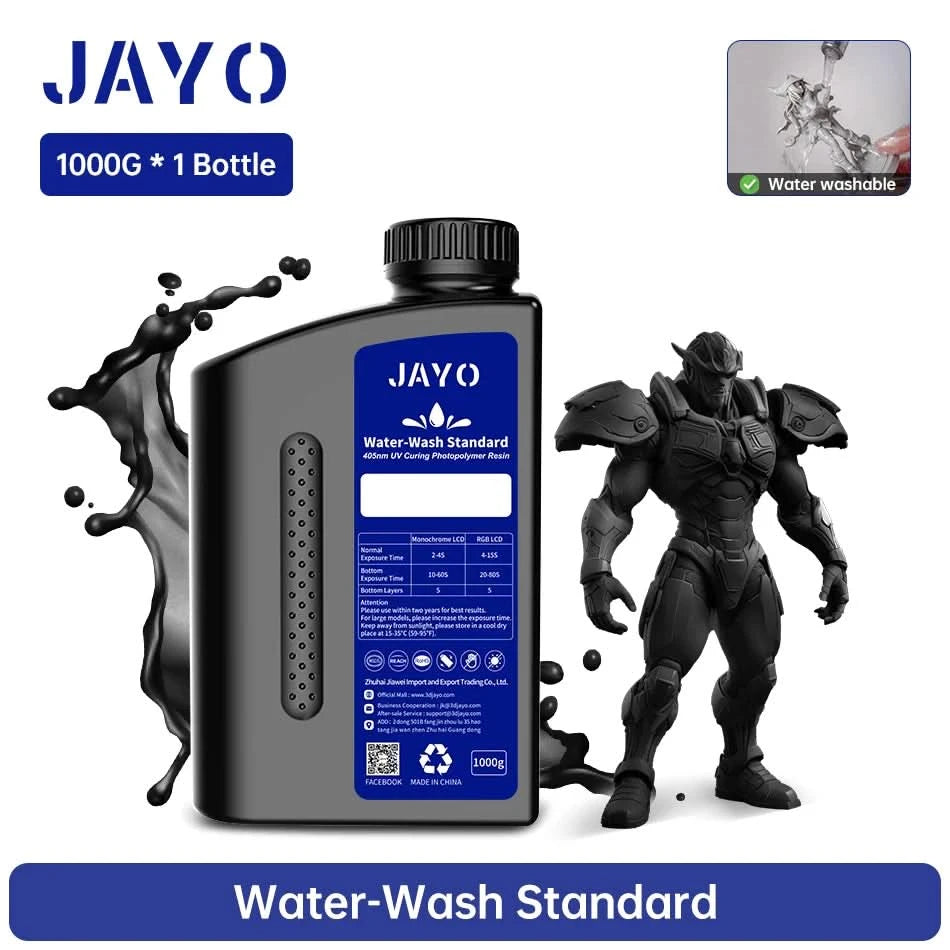 JAYO UV-Harz ABS-ähnlich/Standard/Pflanzlich/Nylon-ähnlich/Wasserwaschbar 1KG 405nm Flüssiges Rapid UV-Härtung für LCD 3D-Druckmaterial