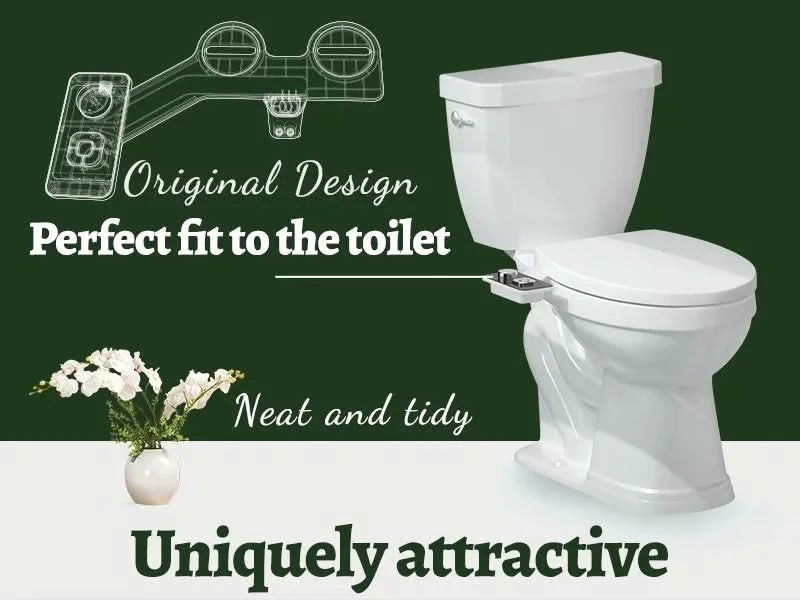 Samodra Toiletten-Bidet-Dusche, ultradünner Bidet-Toilettensitzaufsatz, nicht-elektrischer Bidet-Sprayer, Dual-Düsen, vordere und hintere Reinigung