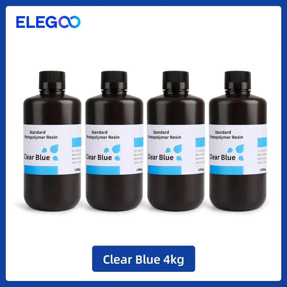 ELEGOO 3D Printer Resin LCD UV-Curing Resin 405nm Standard Photopolymer Resin for LCD 3D Printing 1000g Black Grey White Skin