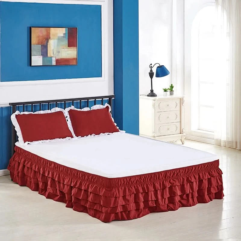 4-story Ruffle bed skirt surrounding elastic bedspread no surface family hotel double bed / full bed / king bed / king bed