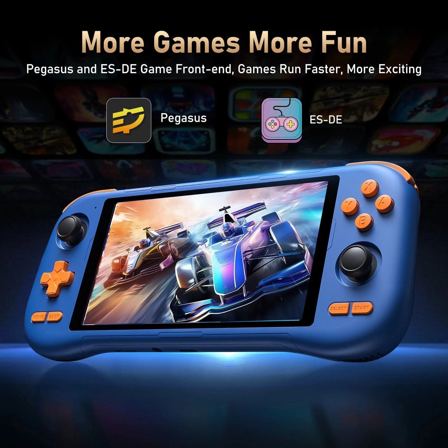 KINHANK K56 Handheld-Spielekonsole 5,5 Zoll Touchscreen 50 Emulatoren für Android 14 PS1/PSP/DC/SS 5000mAh WIFI5 Retro-Game-Player