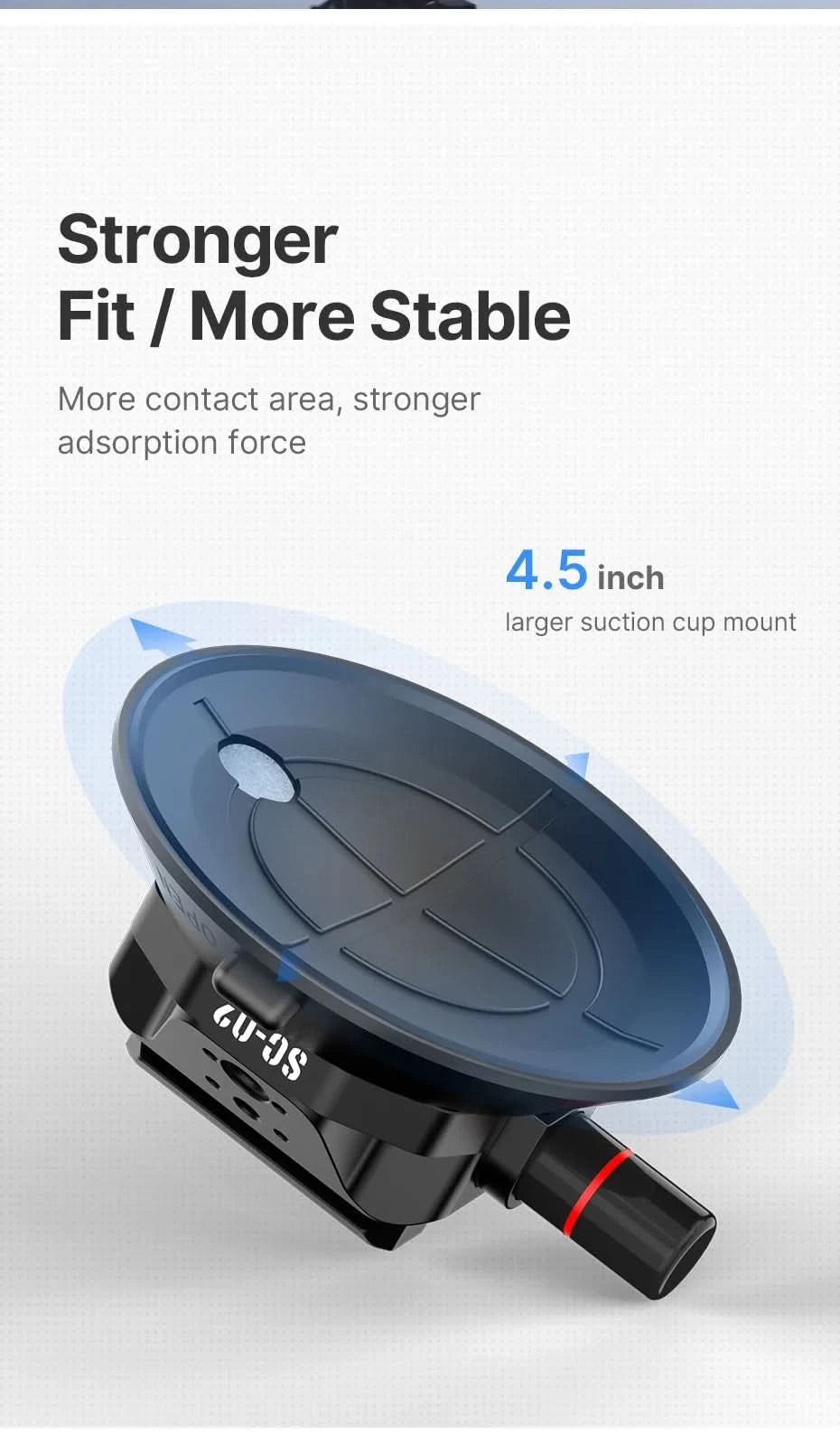 Ulanzi 3 Zoll/4,5 Zoll Action-Kamera Handpumpen-Saugnapf 1/4" 3/8" Kamerastabilisator Halterung für GoPro Insta360 Telefon