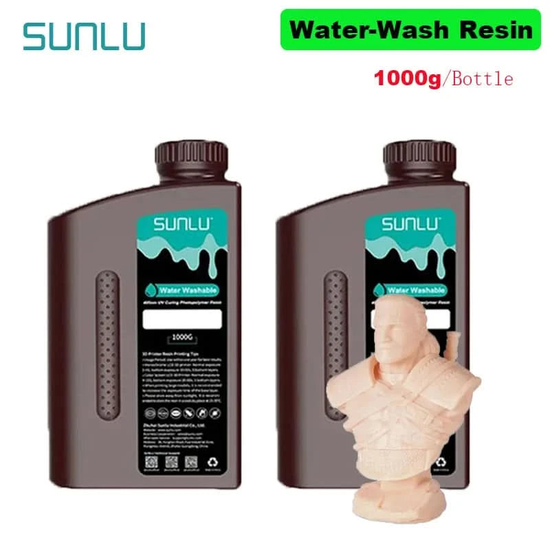 SUNLU 2KG Wasserwaschbares / Wasserwaschbares ABS-Harz Harz 1000G/Flasche 405nm Schnelles UV-härtendes Photopolymerharz für LCD-3D-Druck