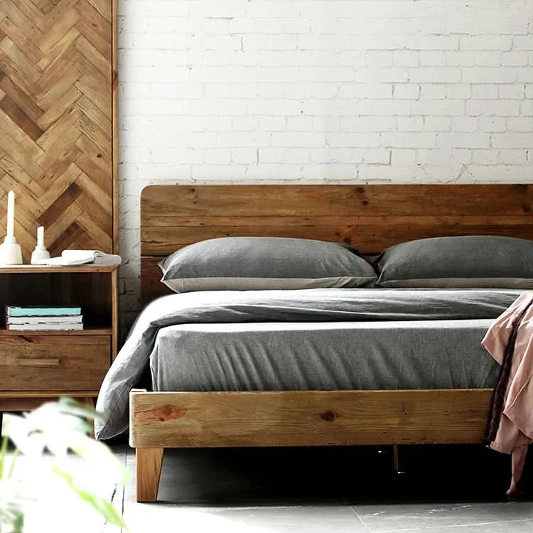 Modern Storage Bedroom Furniture Wood King Size Bed  Sets with Night Stands
