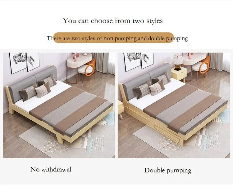 Modern Simple Small Family Master Bedroom Room Rental House Solid Wood Bed