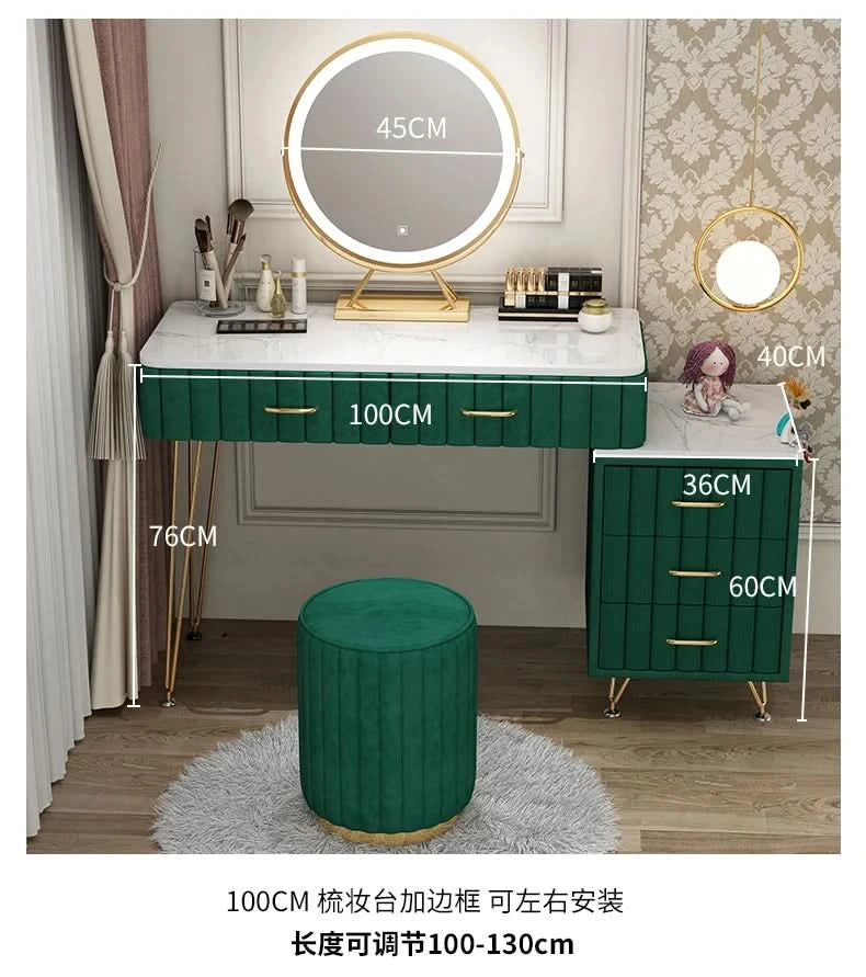 Modern Drawers Dressing Table Makeup Mirror Service Girl Pink Computer Vanity Table Living Room Vestidores Postmodern Furniture
