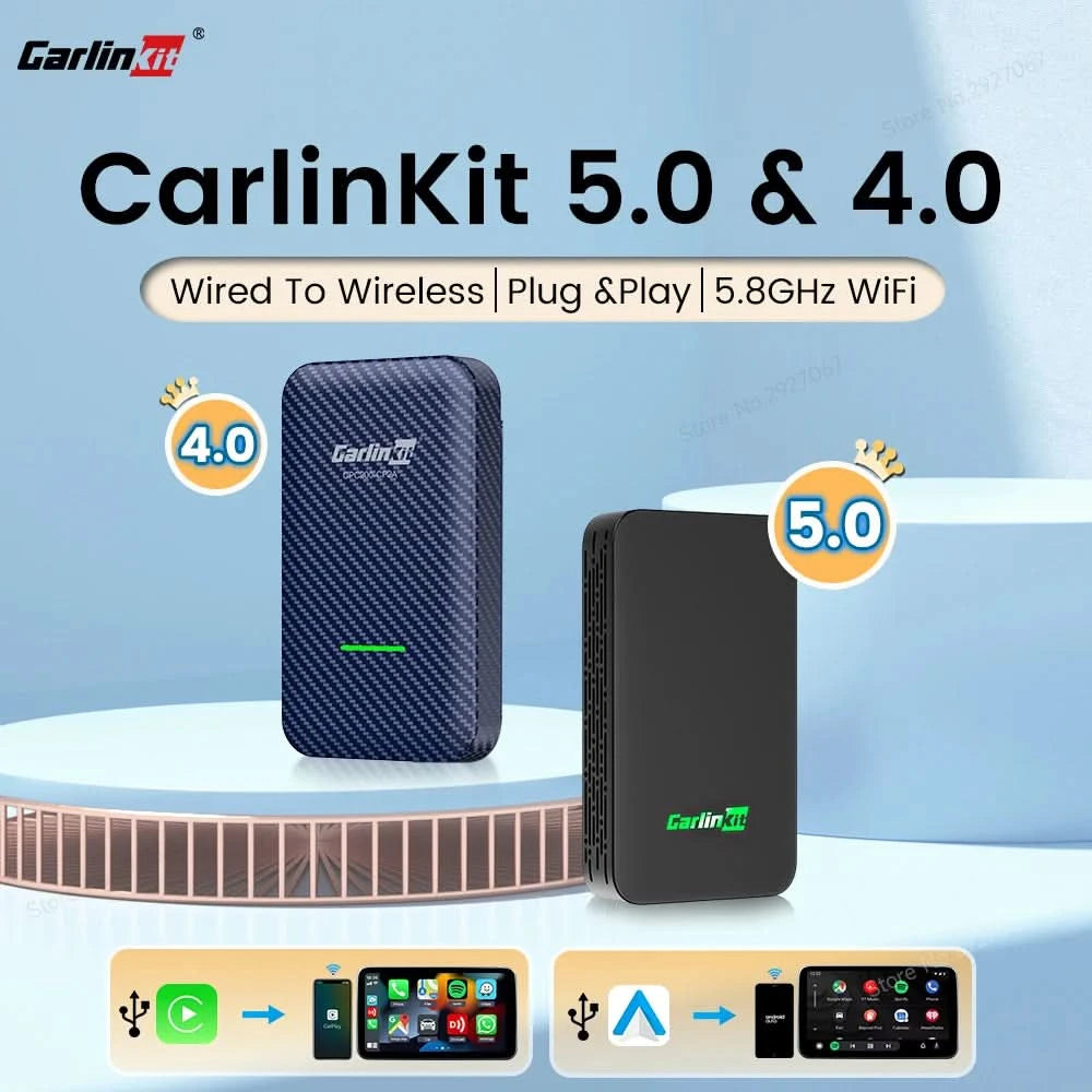 CarlinKit 5.0 4.0 Wireless CarPlay Adapter Android Auto Dongle Multi-Device Supported Wired To Wireless CarPlay Box Automatische Verbindung