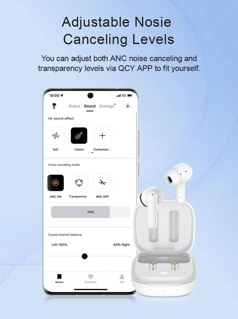 QCY T13 ANC Wireless Earbuds Bluetooth 5.3 TWS ANC Geräuschunterdrückung Kopfhörer 4 Mikrofone ENC Headset In-Ear Freisprech-Ohrhörer