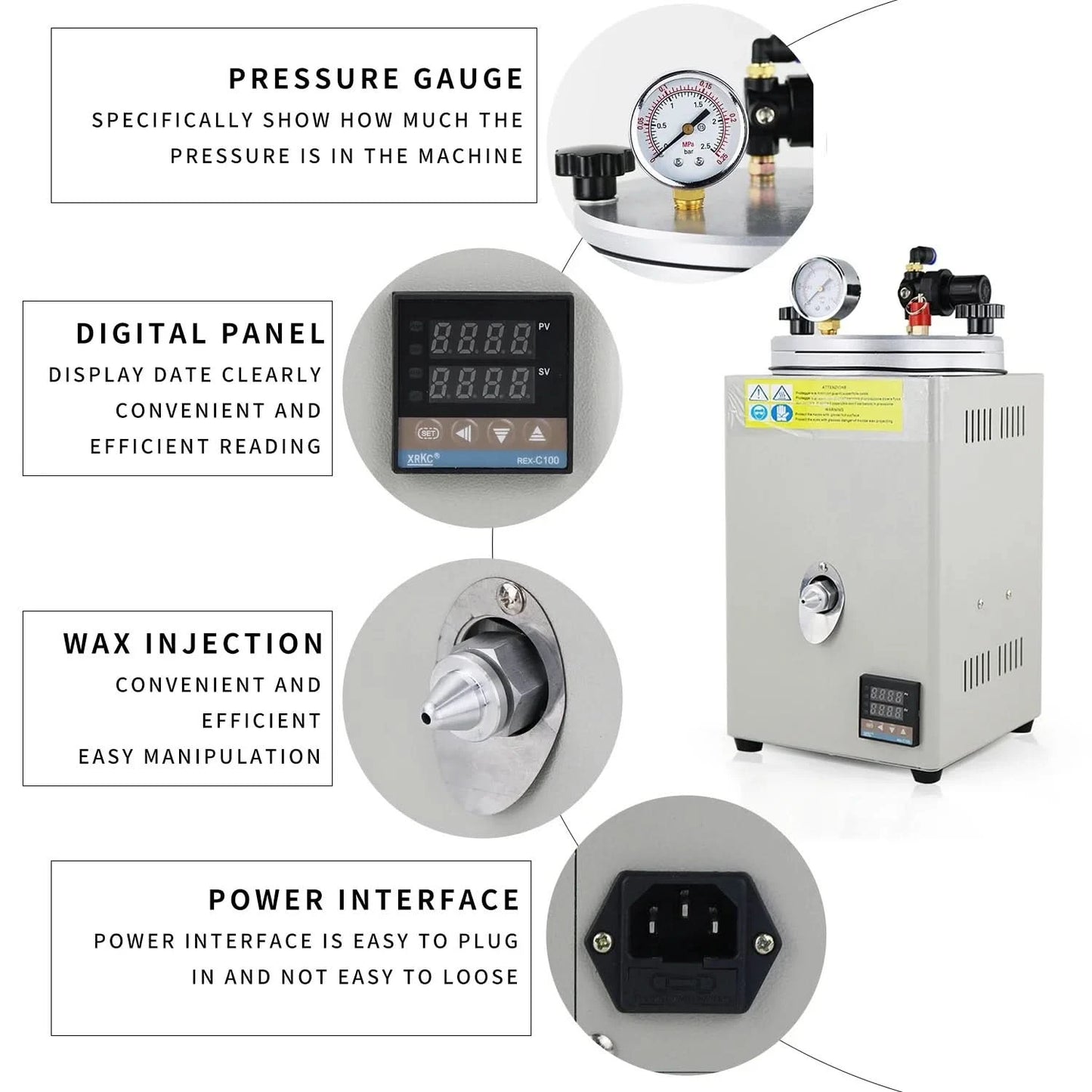 PHYHOO Wax Injection Machine for Jewellery Equipment Making Tool Wax Casting Machine Wax Melting Mold Making Golds Machine