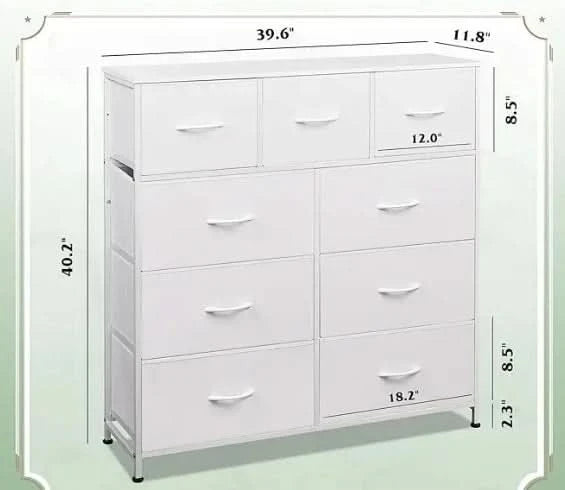 Living Room Closet Hallway White Bedroom Furniture Wide Steel Storage Organization Dresser Chest Drawers